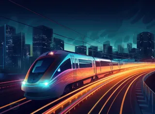 穿梭在城市中的高铁