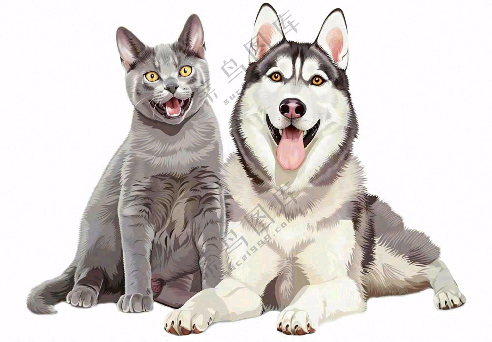 猫狗朋友萌宠宠物动物免抠