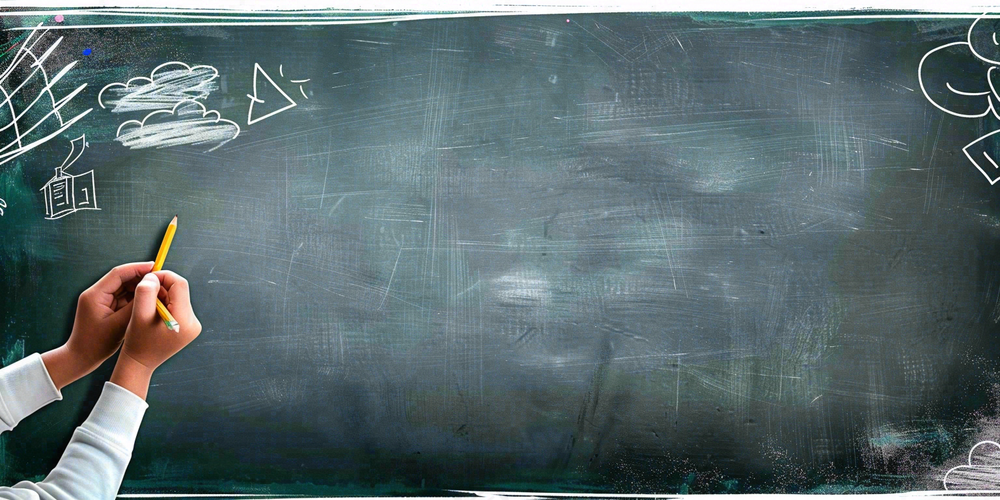 教室黑板上图画写字粉笔学生教师节背景