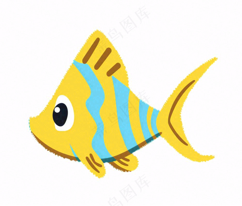 海洋鱼类海鲜卡通插画免抠