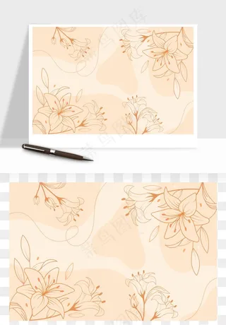 水彩花卉手绘矢量背景