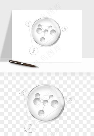 细胞水分子DNA精华成分png免抠