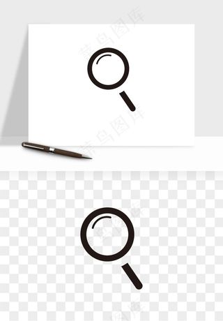 手绘放大镜镜片png免抠