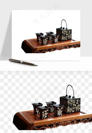 中国风茶壶茶几png免抠图