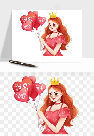 手绘女神女王妇女png免抠