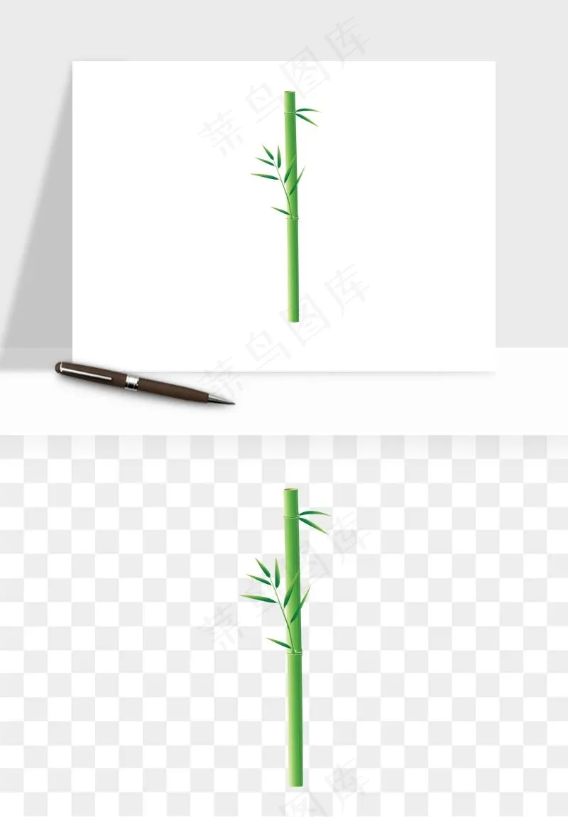 手绘竹子竹叶png免抠