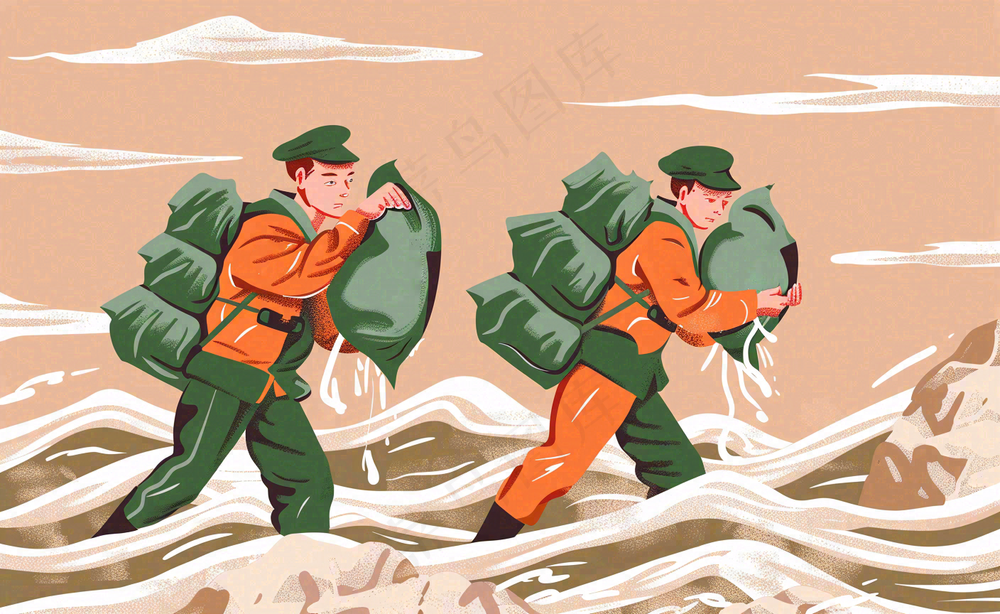 洪水自然灾害防洪预警摄影图