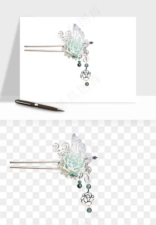 古风发簪头饰配饰png免抠