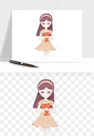 手绘教师节老师学生png免抠