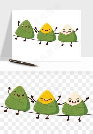 卡通表情粽子端午png免抠