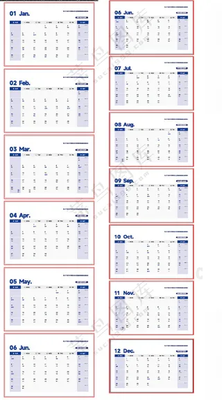 2025年日期挂历设计