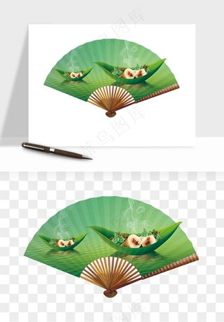 古风扇子元素png免抠