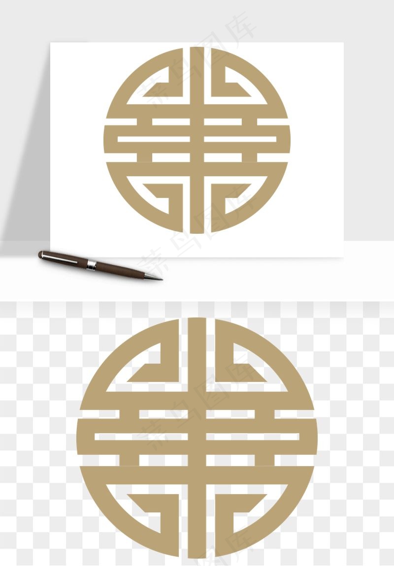 中式镂空古典图案png免抠