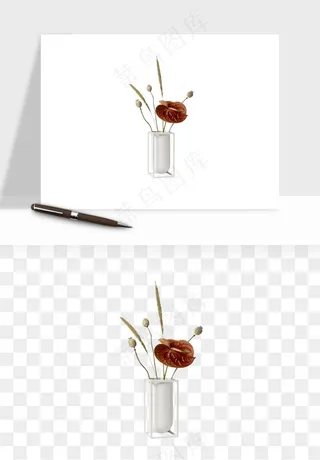 花瓶摆件花艺png免抠图