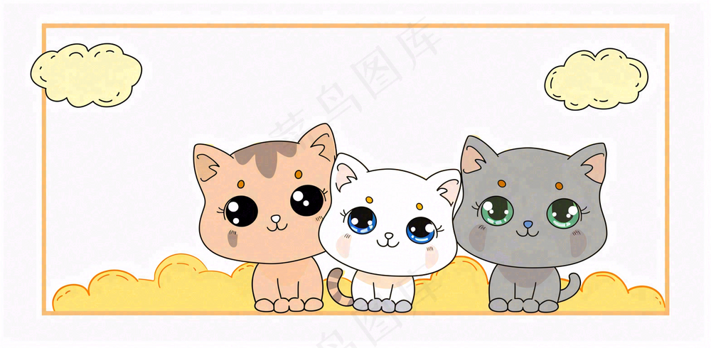 宠物生活馆猫狗卡通插画背景