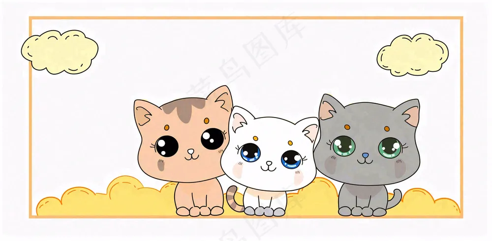 宠物生活馆猫狗卡通插画背景
