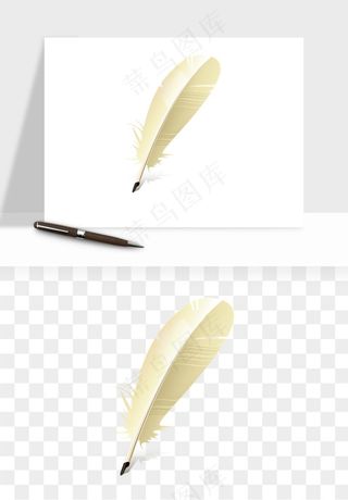 复古羽毛笔png免抠