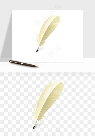 复古羽毛笔png免抠