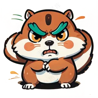 可爱土黄色卡通暴躁鼠鼠免抠图