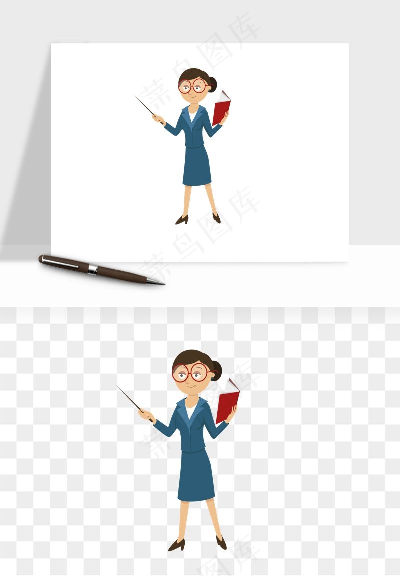 手绘教师讲课png免抠