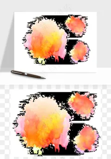 水彩泼墨涂鸦墨迹元素png免抠