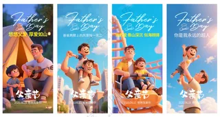 父亲节系列海报4张