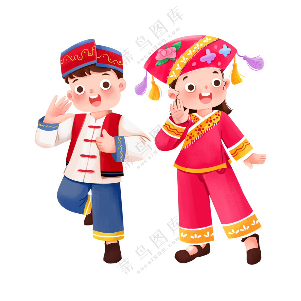 少数民族男孩女孩