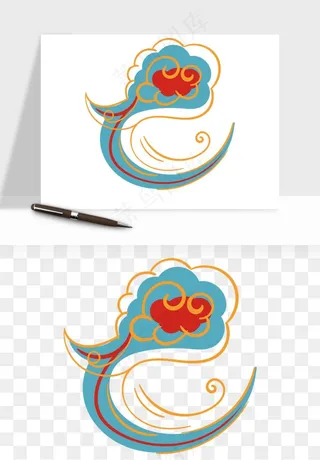 国潮敦煌云纹祥云云彩png免抠