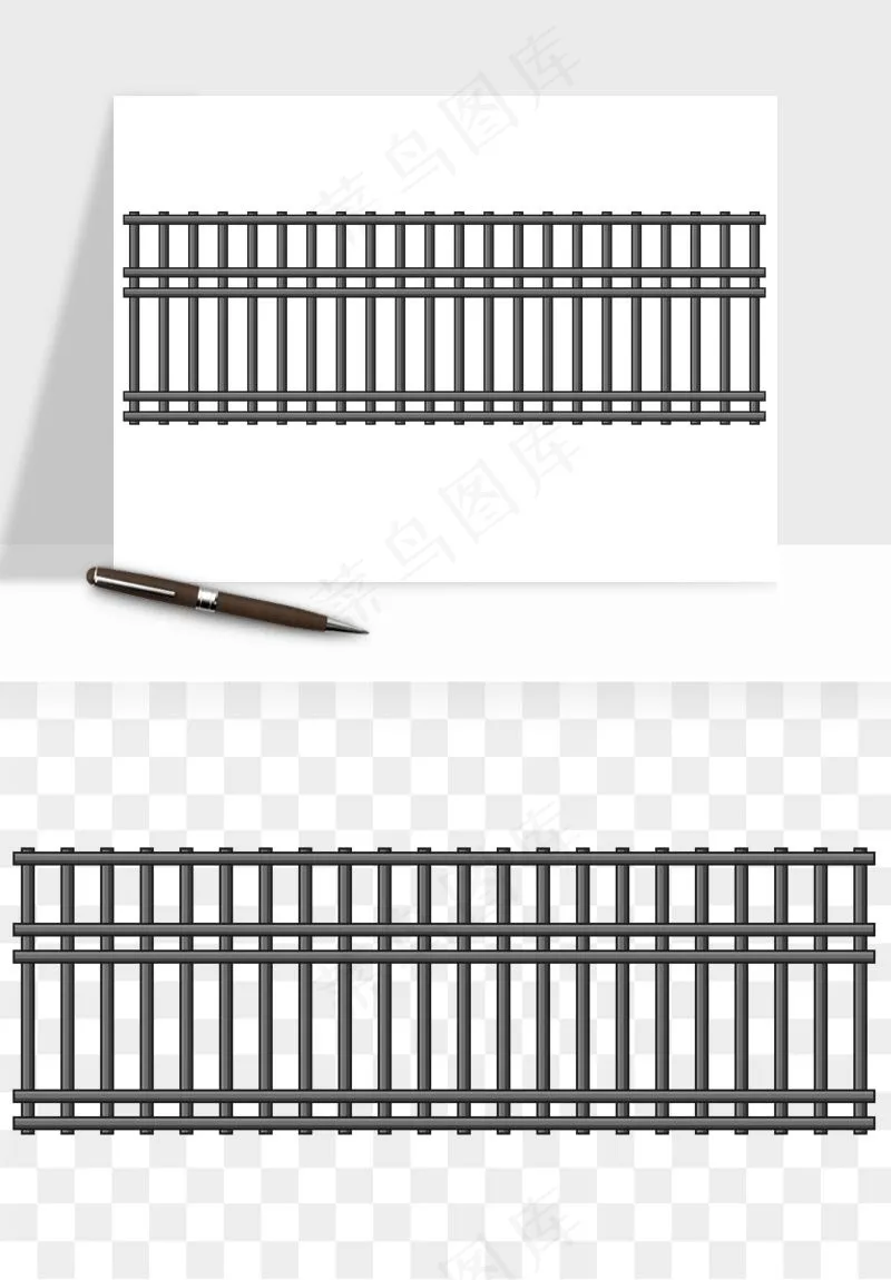 手绘围栏护栏栅栏png免抠