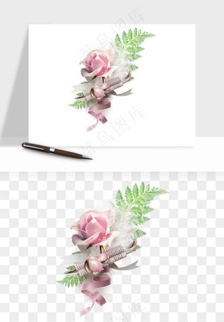 复古花卉相框欧式png免抠