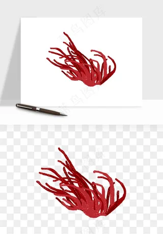 卡通珊瑚海底植物png免抠