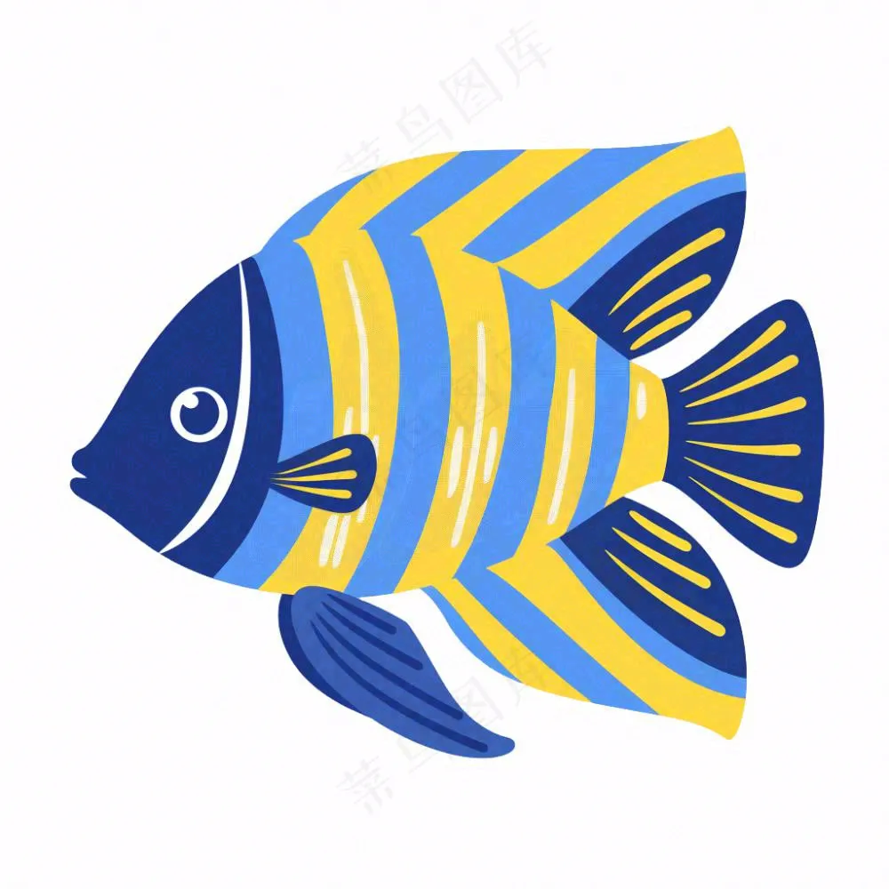 海洋鱼类海鲜卡通插画免抠