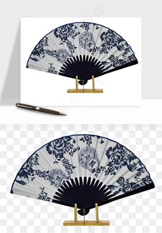 古风扇子元素png免抠