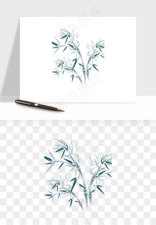 手绘竹子竹叶png免抠