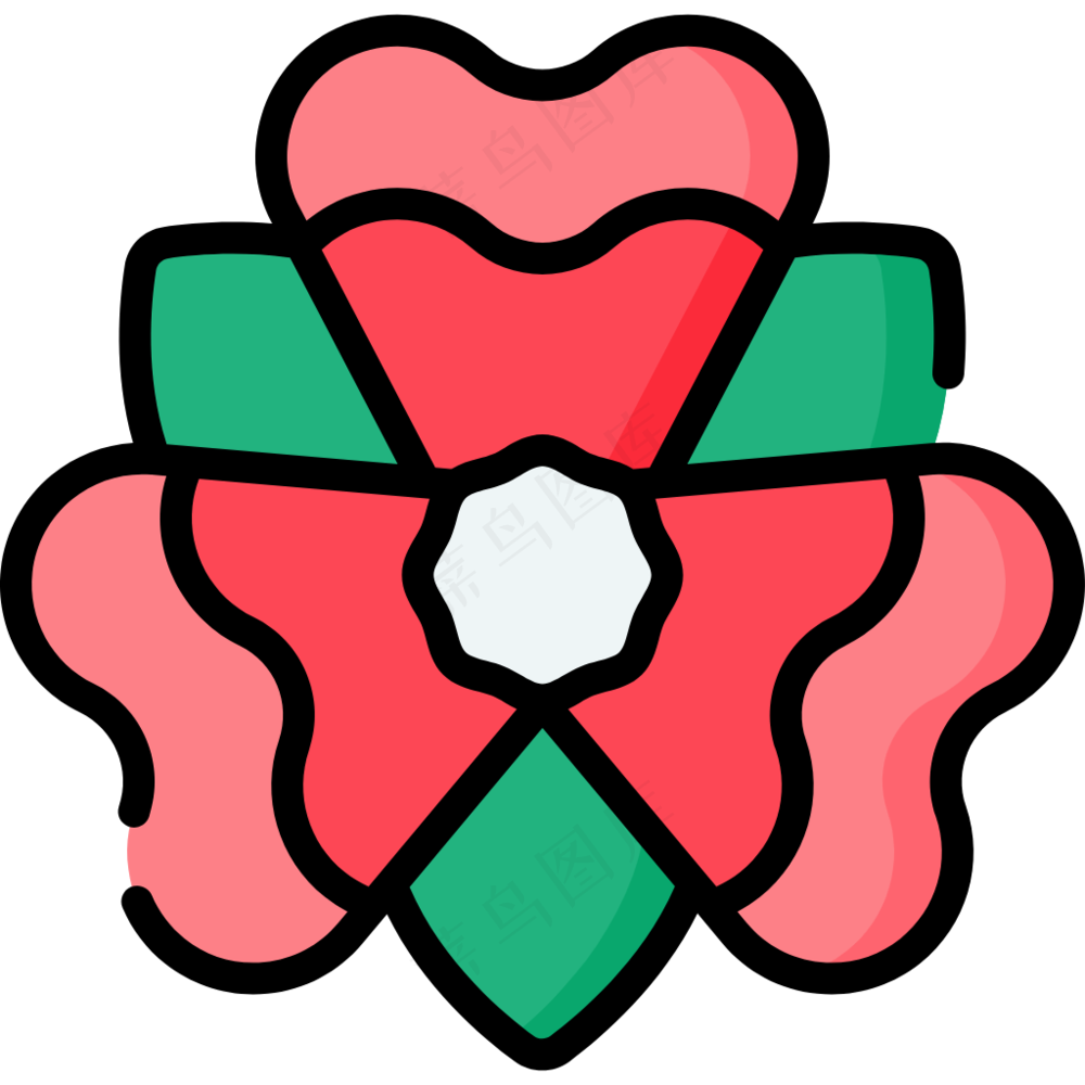 甜豌豆花 线性彩色花卉图标 sweet pea icon