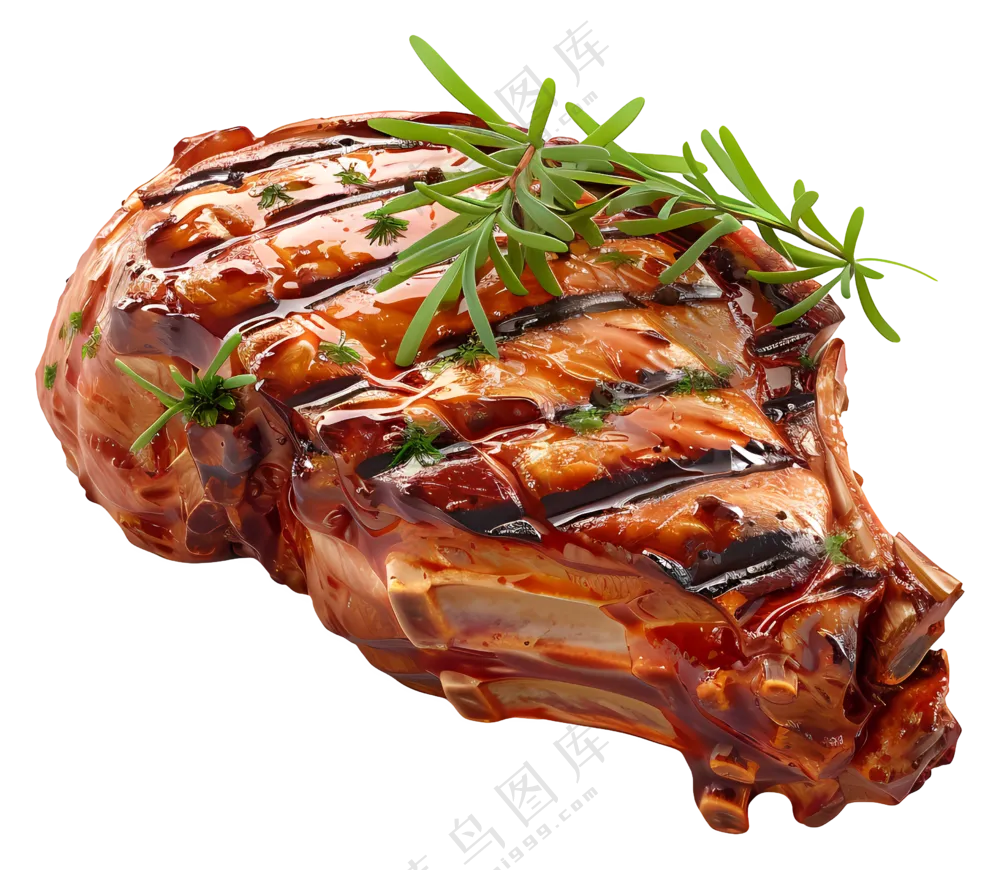 美味的迷迭香烤肉