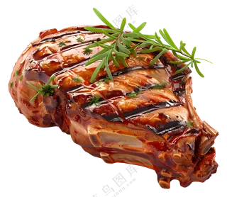 美味的迷迭香烤肉