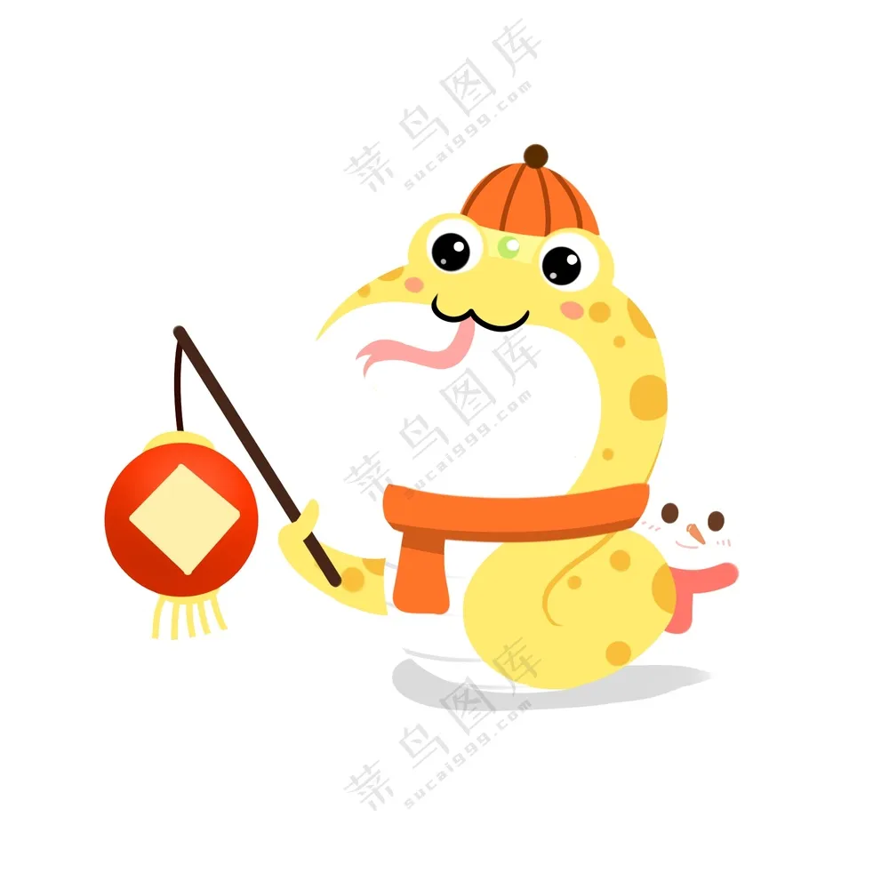 蛇年IP形象插画2025新春贺岁吉祥物蛇宝宝PSD分层图-19