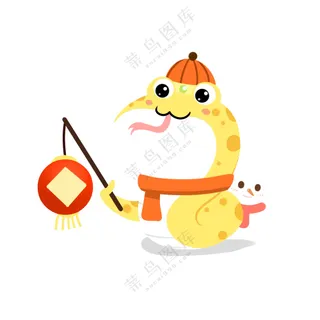 蛇年IP形象插画2025新春贺岁吉祥物蛇宝宝PSD分层图-19