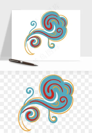 国潮敦煌云纹祥云云彩png免抠