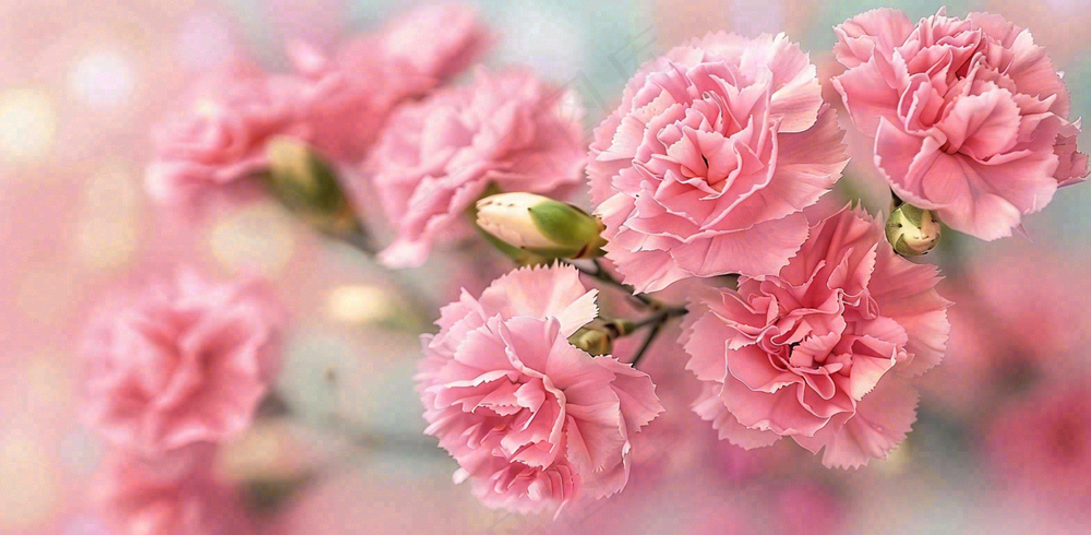 粉色康乃馨鲜花妇女节摄影图