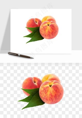 桃子油桃黄桃水果png免抠
