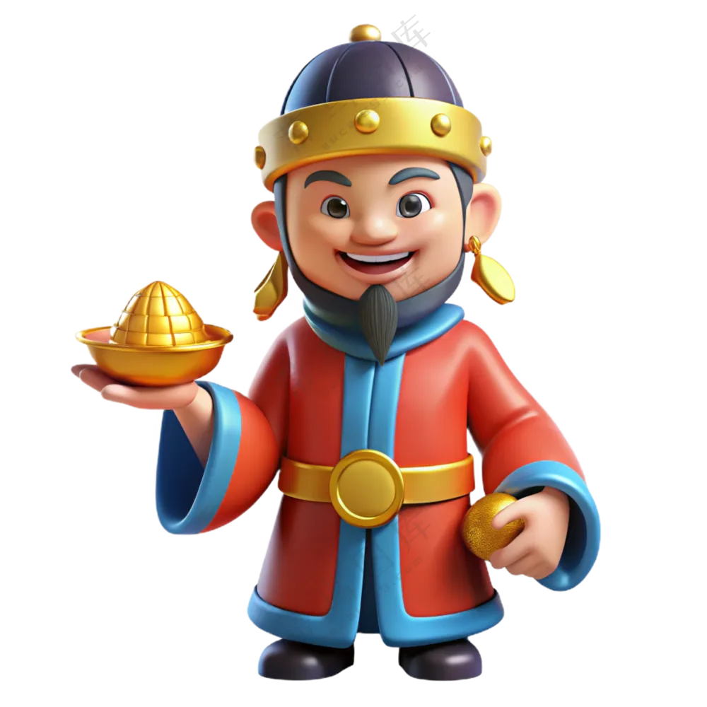 人物立体3D财神爷