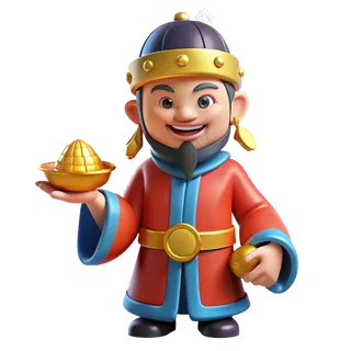 人物立体3D财神爷