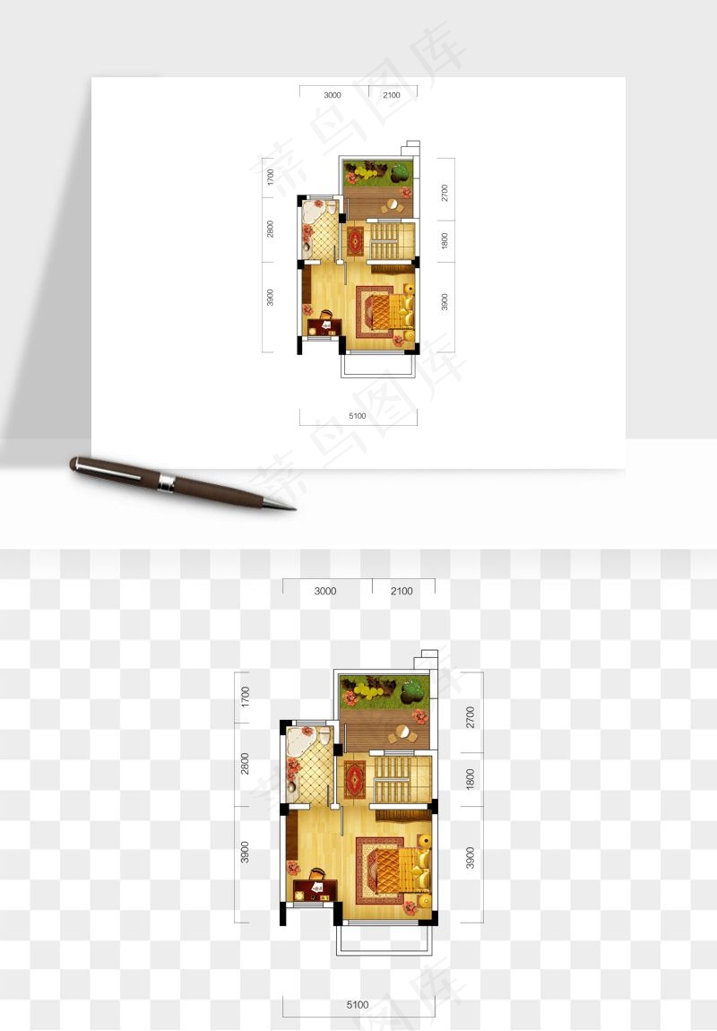 楼盘户型建筑图png免抠