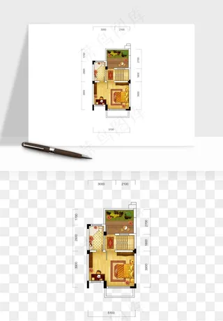 楼盘户型建筑图png免抠