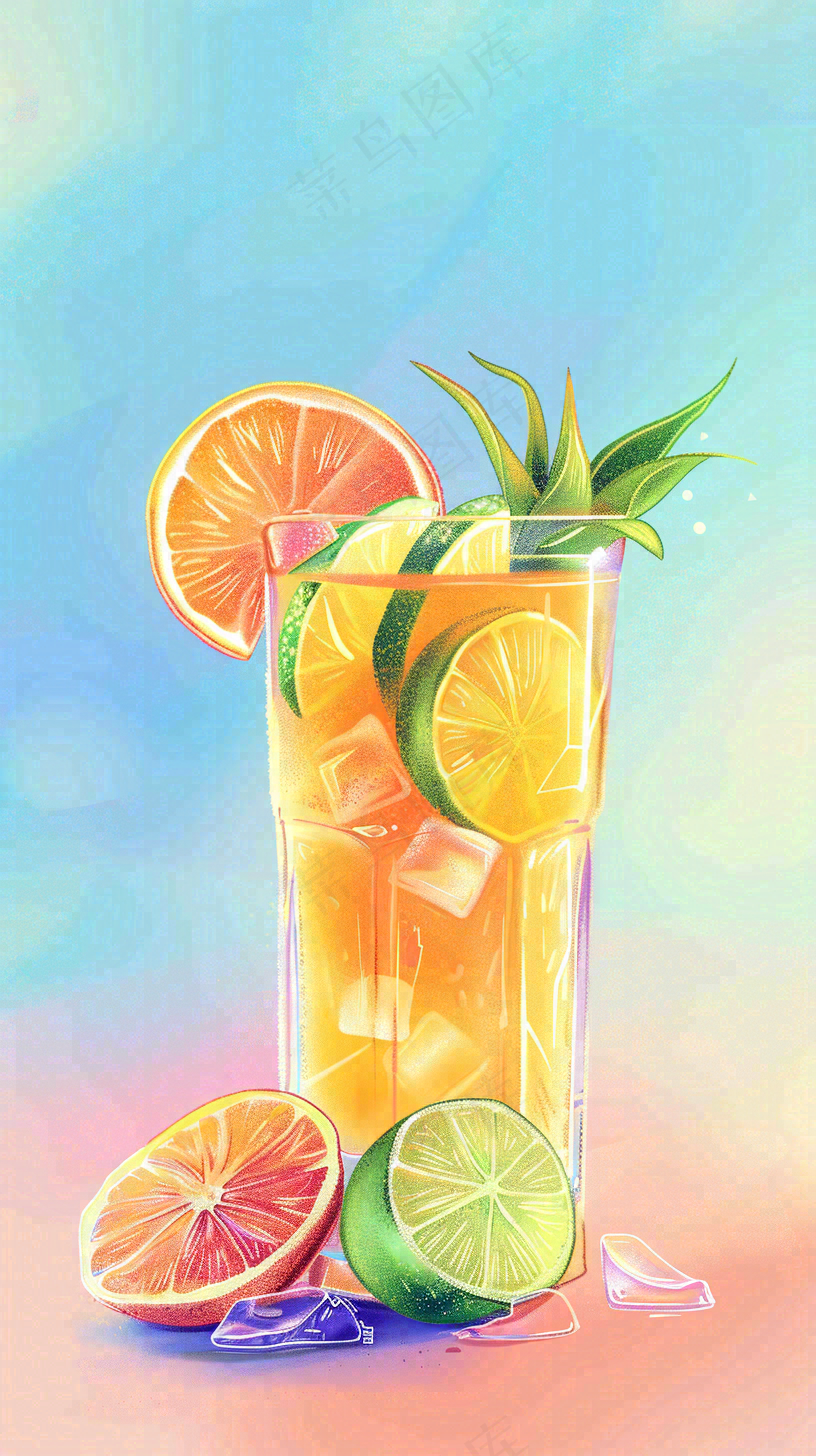 夏日饮品饮料清凉背景