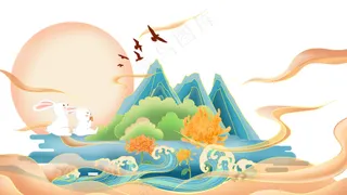 中秋节元素活动海报