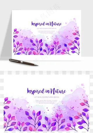 水彩花卉手绘矢量背景