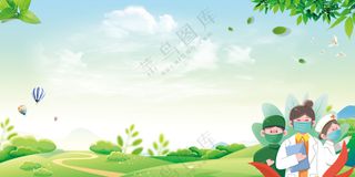 绿色医生护士背景